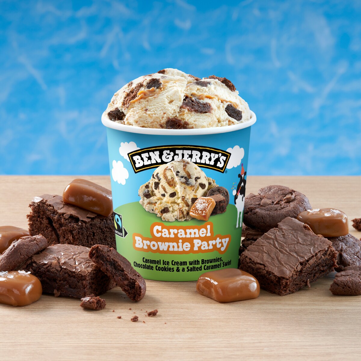 Caramel Brownie Party Ice Cream - Tub 2 / 4